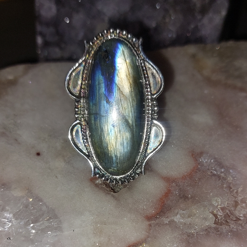 Huge Labradorite Statement Ring